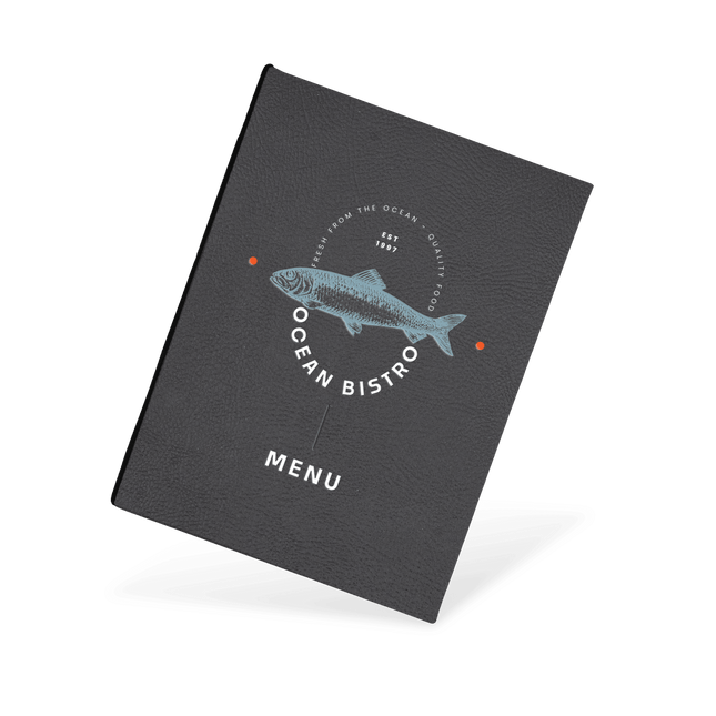 Menukaart met Elastieke band met Logo voor Horeca