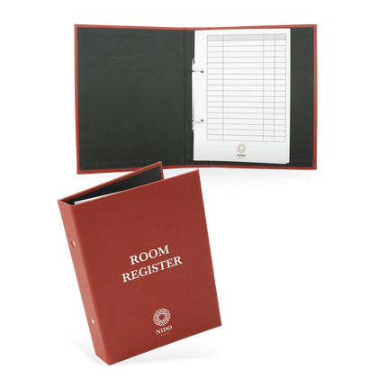 Bruine Leren Gastenboek met Logo voor Hotels
