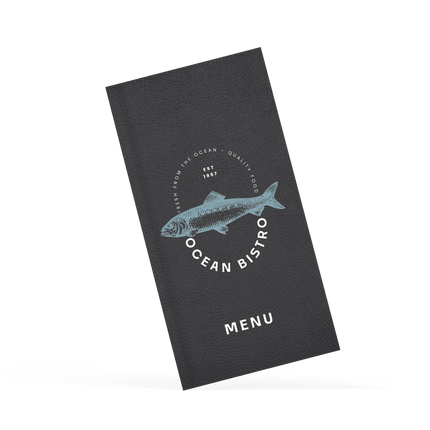 Zwarte Menukaart met Logo voor Bistro's