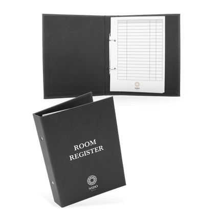 Zwarte Professionele Gastenboek met Logo voor Hotels